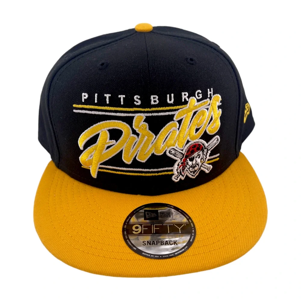 New Era Pittsburgh Pirates Team Script Logo Black/Yellow MLB 9FIFTY Snapback Hat